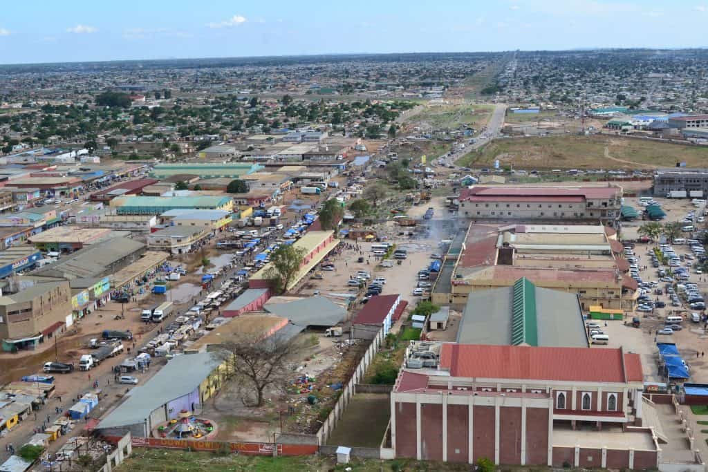 Aerial view of Lusaka, Zambia