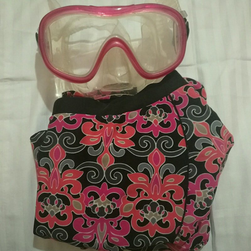 Swimsuit and snorkeling glasses